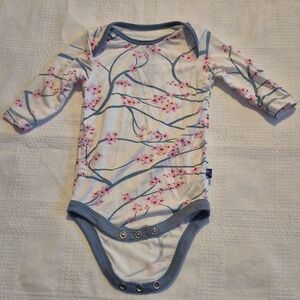 Kickee pants girls 0-3 months cherry blossom print bodysuit VGUC